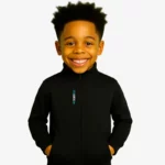 Sudadera niños cremallera Canberra 2 Mr Trendy Bear (negro) (delante)