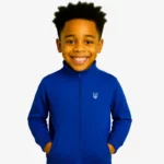 Sudadera niños cremallera Sydney Mr Trendy Bear (azul royal) (delante)