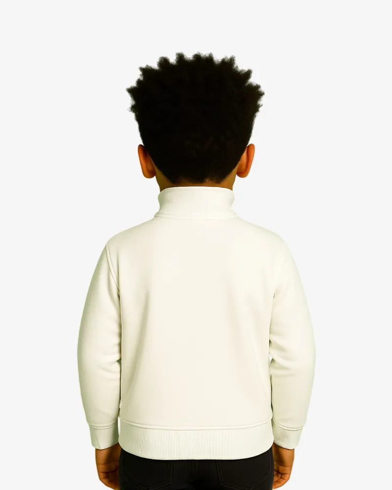 Sudadera niños cremallera Sydney Mr Trendy Bear (blanco) (detrás)