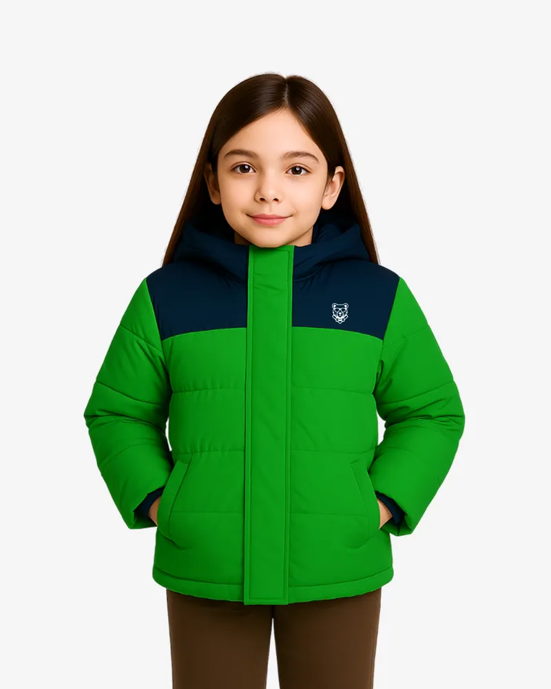 Abrigo acolchado Sydney Mr Trendy Bear (verde helecho_azul marino) (delante)