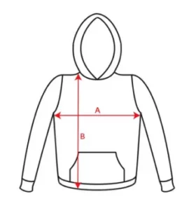 Esquema medidas sudadera capucha