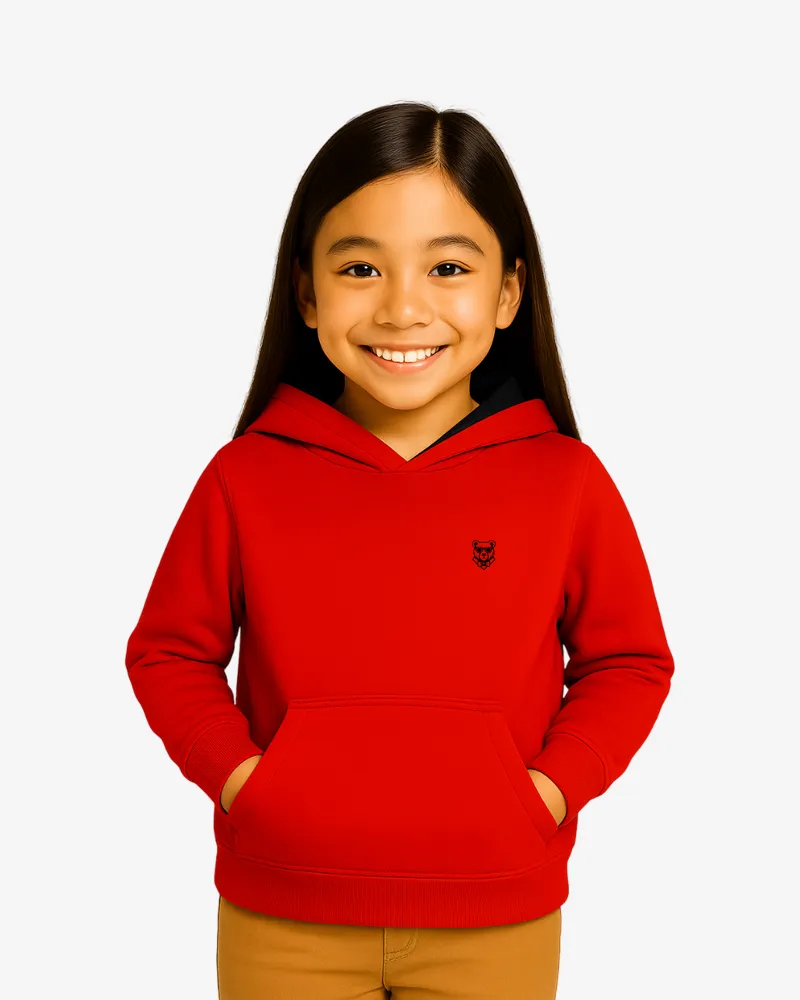 Sudadera Dual Tone niños Sydney Mr Trendy Bear (rojo_negro) (delante)