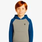 Sudadera Urban niños Sydney Mr Trendy Bear (gris vigoré_azul royal) (delante)