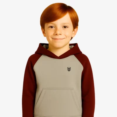 Sudadera Urban niños Sydney Mr Trendy Bear (gris vigoré_granate) (delante)