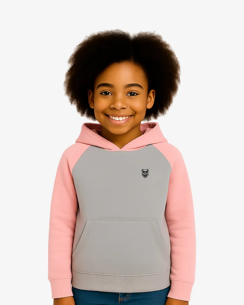 Sudadera Urban niños Sydney Mr Trendy Bear (gris vigoré_rosa claro) (delante)